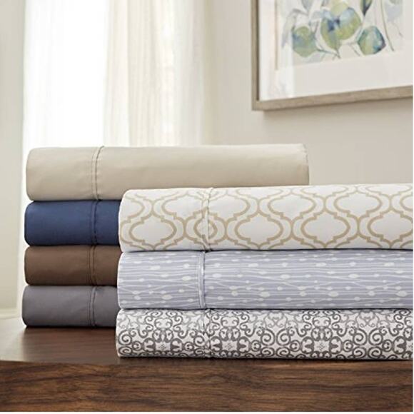Serta Perfect Sleeper Premium Microfiber Sheet Set - King, Off White Ivory NEW - Picture 3 of 6